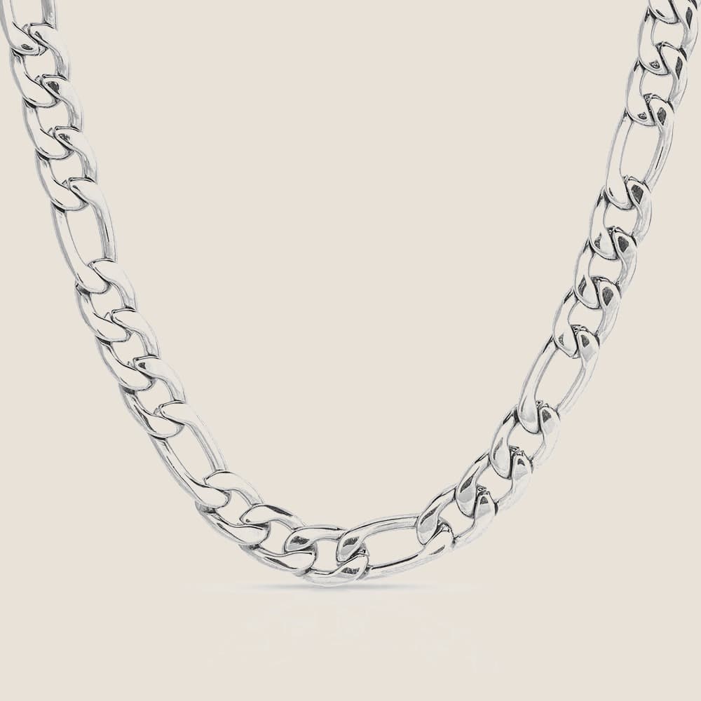 Sterling silver figaro chain necklace