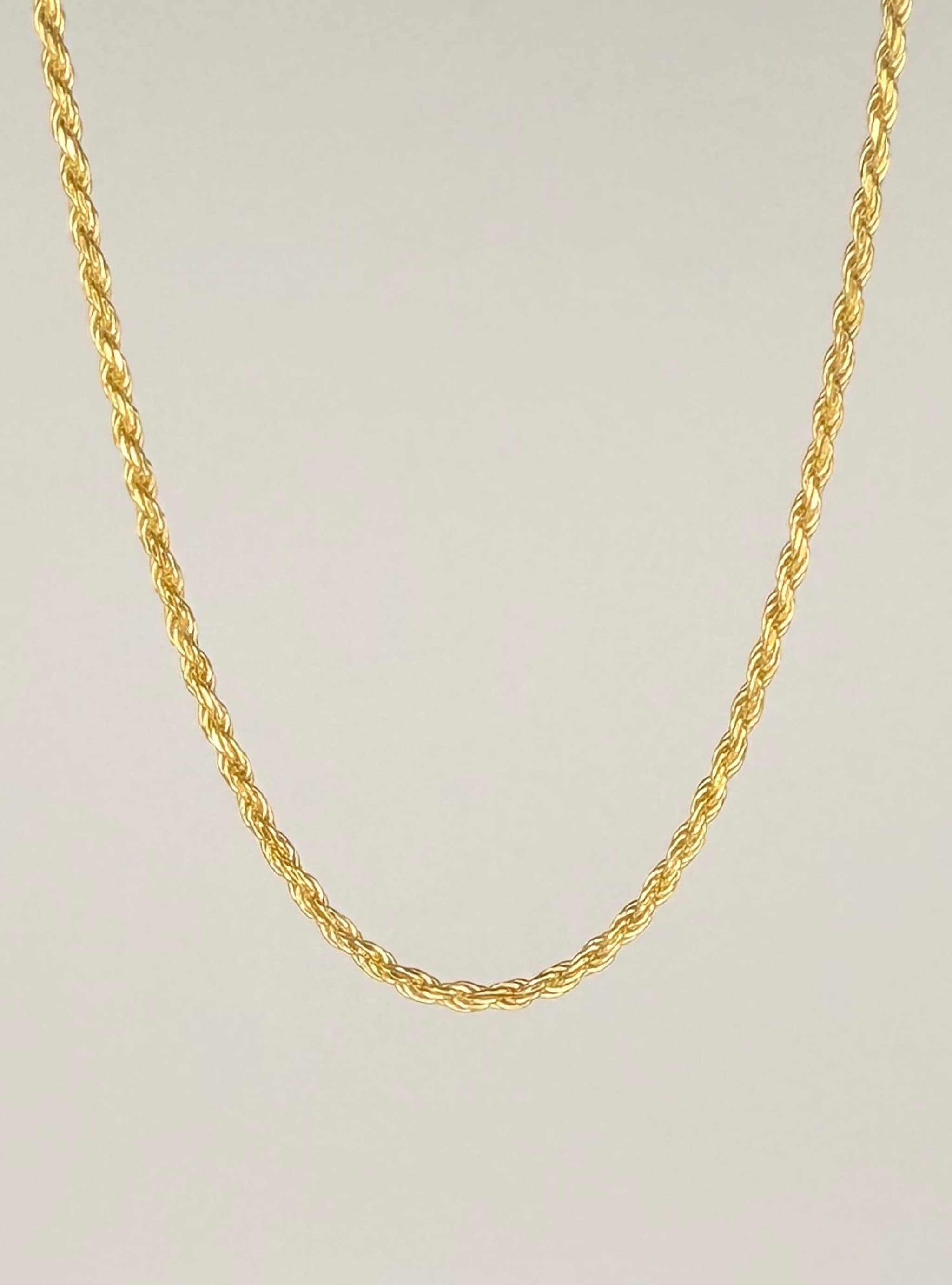 925 Sterling Silver Rope Chain — Gold / 2.0mm