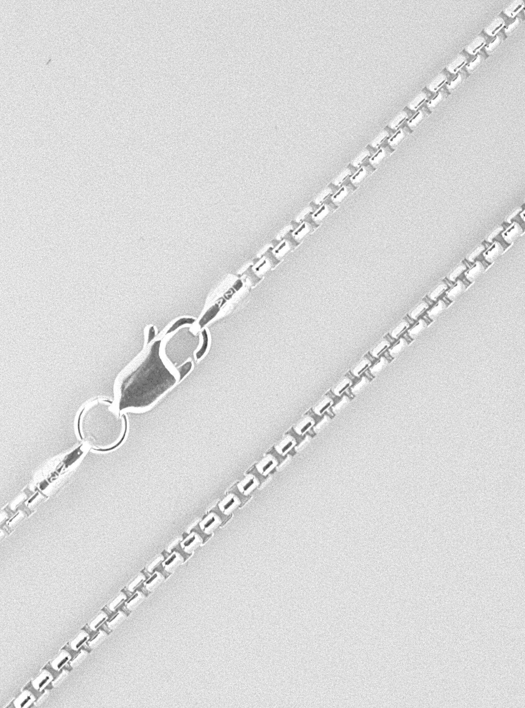 925 Sterling Silver Round Box Chain — 2.1mm