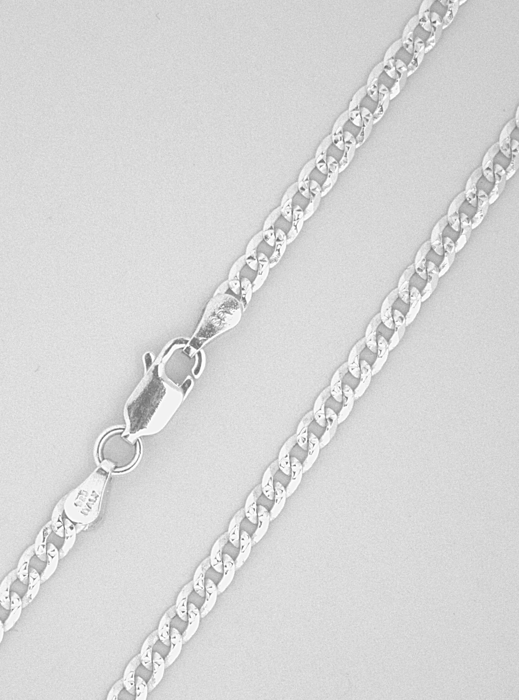 Sterling Silver Diamond Cut Curb Chain — 2.8mm / 18"